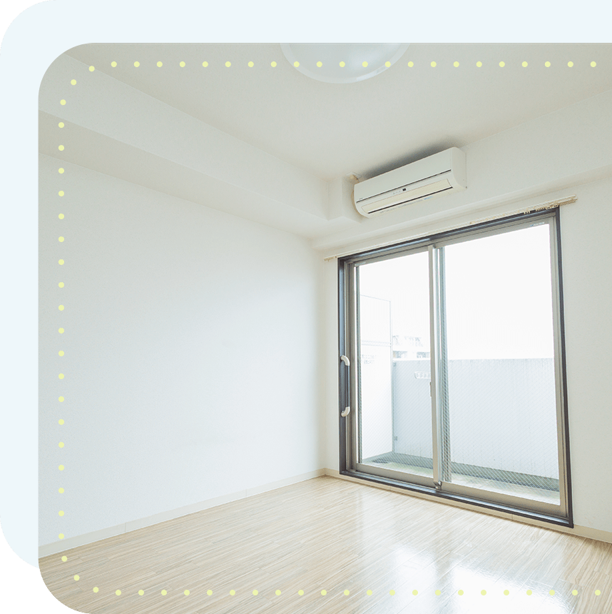  大きな窓がある綺麗な部屋